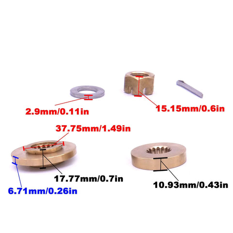 Propeller Spacer Hardware Kit For Yamaha Outboard Engines 60HP To 85HP Built For Beefy Performance Includes Spacers 688-45987-00 688-45987-01 688-45987-02 688-45997-01 Castle Nut 90171-16011 Washer 90201-17M00 Cotter Pin 91490-40025