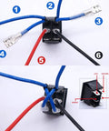 12V Polarity Reverse Switch Momentary DPDT Rocker Toggle With 6 Pins, ON OFF ON Action, Auto Reset, RV Jack Motor Control, Jumper Wires Included, 16A 250V AC or 20A 125V AC, Great For RVs wired with six color-coded leads