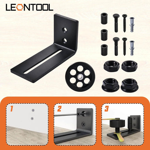 Sliding Barn Door Floor Guide Kit Two Pack With Bottom Adjustable Stay Roller For Smooth Quiet Operation Wall Mount System