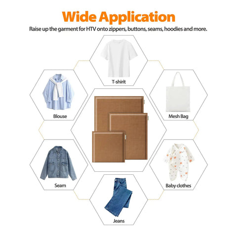 Heat Press Pillow Bundle With Five Size Mats Teflon Pillows For Sublimation with wide application on clothing and bags