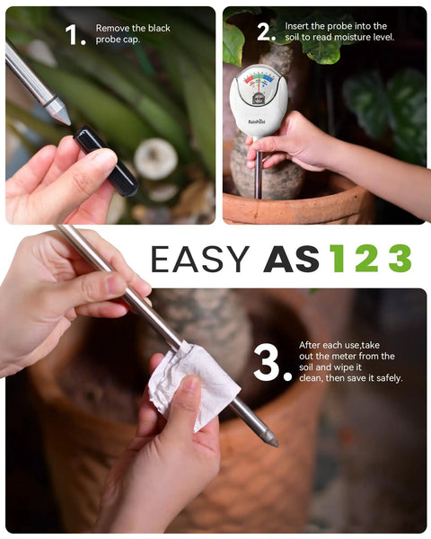 Steps to use Soil Moisture Meter For Plants For Plant Parents, Accurate Plant Water Meter For Houseplants And Outdoor Gardens