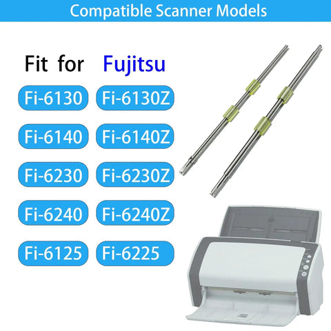 2026 Upgraded Feed Roller Kit With Heavy Duty Steel Shaft For Fujitsu Fi Scanners PA03540Y075 Replacement Double Pack Hella Durable Fast Easy Swap