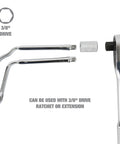 Two Piece Distributor Clamp Wrench Set For Auto Ignition Systems, Offset Design, 3/8 inch drive compatible shown in detail