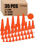 Hydraulic Oil Service Plugs Set Three Sizes Large Medium Small 35 Piece Orange Rubber Drip Proof Hose Plugs for Industrial Use