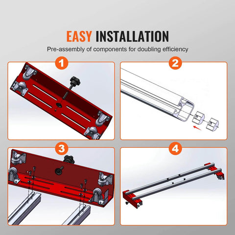 Installation steps for 60 Inch Router Sled For Large Slabs - Portable, Adjustable Slab Flattening Jig For DIY Woodworking