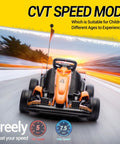 McLaren Licensed 24V Kids Electric Go Kart With Dual 200W Motors F1 Drift Style Ride On Car in orange with CVT Speed Mode