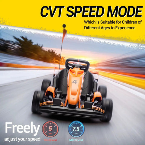 McLaren Licensed 24V Kids Electric Go Kart With Dual 200W Motors F1 Drift Style Ride On Car in orange with CVT Speed Mode