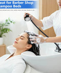 Two Pack UPC Certified Salon Shampoo Bowl Sprayer Hose Kit With Quarter Inch Thread being used in barber shop