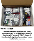 Hands-On Radio Electronics Kit Component Pack For 12 Experiments And DIY Circuits With Raspberry Pi Pico Duo displayed in open box
