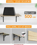Heavy Duty 24 Inch Folding Shelf Brackets Wall Mounted Triangle Hinges for Shelves and Workbenches, max 500 lbs load