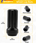 Ford 24 Pack 14x2.0 Spline Lug Nuts With 60 Degree Conical Seats XL Diver Style for aftermarket aluminum wheels close-up