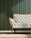 Next Level Gold Metallic Wallpaper Featuring Elegant Dots Pattern With Luxe Fibrous Texture For A Big Time Room Glow Up Eco Friendly Usa Made Wall Covering High End Decor Paste The Wall Ready in a stylish living room with a white tufted sofa.