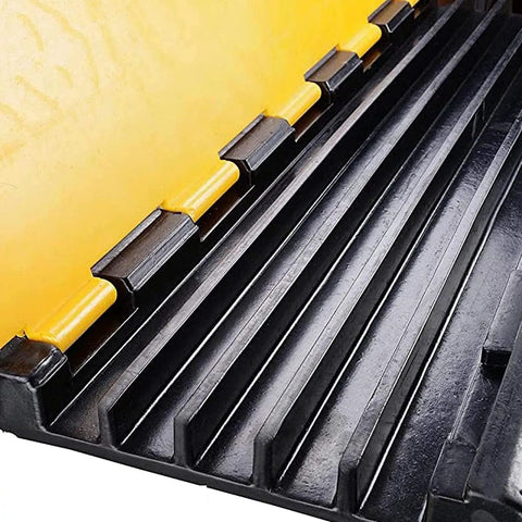 Tough As Nails Rubber Cable Protector Ramp Five Channel Wire Cover 36 Inches Long 22000 Lbs Load Capacity Indoor Outdoor Floor Safety And Clutter Free Cord Routing Mat