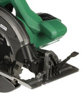 Close-up of a 7 1 Quarter Inch Circular Saw Kit Pro Grade With 6000 RPM 15 Amp Motor featuring a 24 tooth framing and ripping blade.