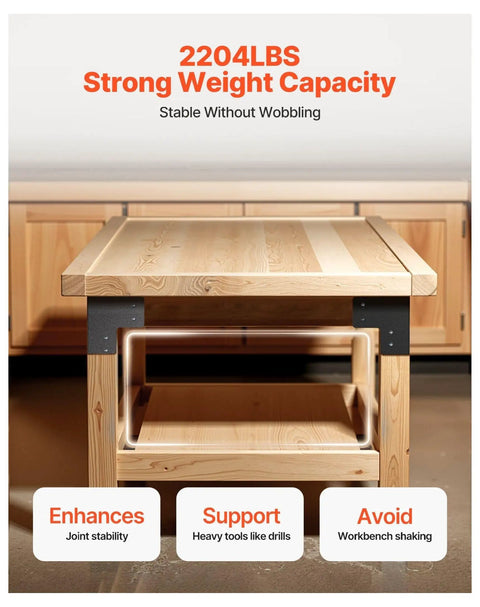 Beefy Heavy Duty Workbench Corner Brackets Set Of 8 Six Point Five By Six Point Five By Six Point Five Inch Steel Angles With Screws Supports Up To 2204 Lbs Per Bracket Rust Resistant Finish For Desk Table Platform And Shop Builds