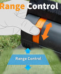 Close-up of range control adjustment on Mini Turbo Oscillating Garden Sprinkler With Large Base 16 Nozzles Adjustable Width And Range