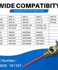 Brass 3/4-inch NPT temperature and pressure relief valve with extended probe and red hose