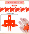 6 Piece Bike Disc Brake Spacer Set With Piston Reset And Pad Separation Tools Durable Orange Plastic Spacers shown in hand for size
