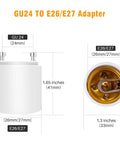 GU24 To E26 E27 Adapter 4 Pack Convert Bi Pin GU24 Fixtures To E26 Or E27 Screw In Sockets Heat Resistant Up To 392F