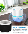 Replacement Filter For EPI810 Air Purifier With 3-In-1 HEPA Filtration on table, plant nearby, recommended 6-month replacement