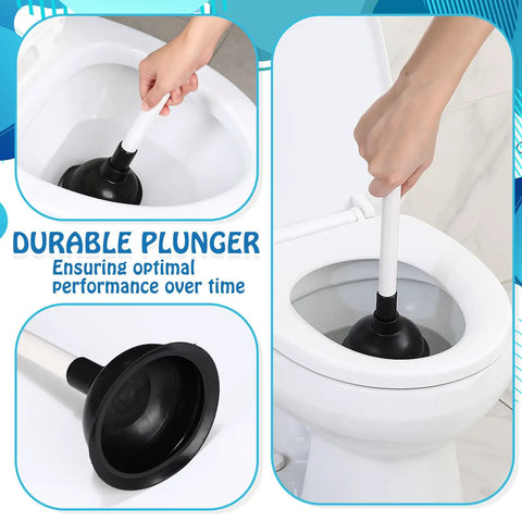 Heavy Duty Bulk Toilet Plungers 10 Pack Rubber Suction Cup Drain Pump With Plastic Handle Clog Remover Bathroom Supply Straight Shooter Pipe Clearer No Fuss For Home Use, black rubber plunger in toilet bowl.