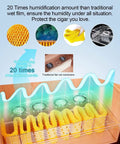 Humidification system inside Beefy 380L Electric Cigar Humidor with yellow wet membrane for precise climate control.
