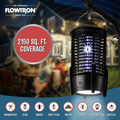 Rechargeable Bug Zapper Lamp 2 In 1 LED Light And Insect Killer All In One 3600mAh Battery USB C Charging Up To 9 Hours Power Covers 2150 Sq Ft Indoors Or Outdoors Patio Ready Mosquito Trap For Yard Camping And Home