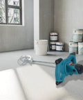 Beefy 2100W Electric Cement Mixer in a workshop with paint cans and buckets visible in the background