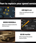 When to replace your speed sensor indicators: ABS light on, mileage over 100,000 km, and vehicle age 60-90 months.