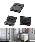 Badass Heavy Duty Two Pack Shower Door Hinges With Tight Seal Gaskets slick stainless steel brackets for 135-degree glass panels.