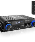Beefy 2.1 Channel Home Audio Amplifier With Bluetooth 5.0 USB And AUX Remote Bass Treble And Sub Control 300W Per Channel And 360W Sub
