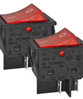 Close-up of 4 Pin Rocker Switch Pack Of 2 Beefy 30A 125V 250V Heavy Duty T85 55 1E4 Switches for inverter welding machines.