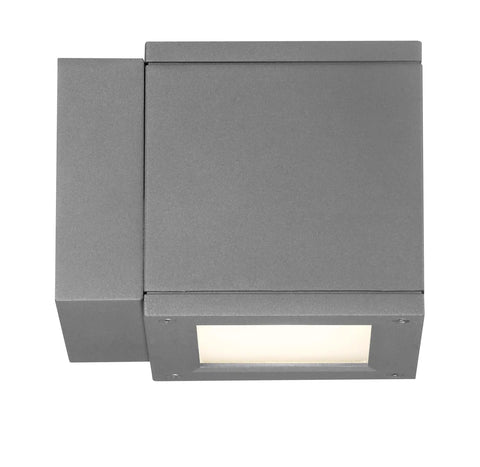 Rubix LED Outdoor Wall Light Fixture Dark Sky Friendly Single Light 3000K Warm White Brushed Aluminum viewed from below
