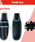 Four-pocket belt pouch from Six In One Magnetic Tool Set With Light And 8Lb Telescoping Pickup Tool, detailing size and dimensions.