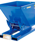 Tough As Nails Steel Self Dumping Hopper Auto Release Forklift Mount 2 Point 5 Cubic Yard 6000 Pound Capacity Heavy Duty Concrete Dirt Hauler System Blue, front view