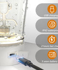 24 Oz USB Rechargeable Protein Shaker Bottle With BPA Free Tritan Cup, USB charging port, waterproof feature