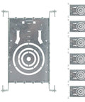 6 Pack New Construction Recessed Light Mounting Plate Kit With Extendable Hanger Bars Round Hole 3/4/6 Inch shown vertically