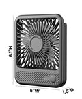 USB Desk Fan With Dope 7 Blade Design High Airflow Yet Ultra Quiet Personal Cooler 180 Degree Tilt And Fold 3 Speed Adjustment USB C Corded Power Mini Desktop Fan For Office Desk Or Bedroom No Battery, dimensions 6.1 inches high, 5 inches wide, 1.5 inches deep