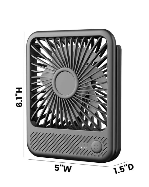 USB Desk Fan With Dope 7 Blade Design High Airflow Yet Ultra Quiet Personal Cooler 180 Degree Tilt And Fold 3 Speed Adjustment USB C Corded Power Mini Desktop Fan For Office Desk Or Bedroom No Battery, dimensions 6.1 inches high, 5 inches wide, 1.5 inches deep