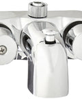Clawfoot Tub Diverter Faucet with Lever Handles, Chrome Plated, Three and Three-Eighths Inch Centers, Three Quarter Inch MIP Inlets