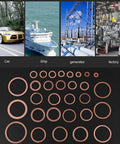 Killer 570 Pieces Copper Washer Flat Ring Set Kit With 30 Precise Sizes Solid For Sump Plug Sealing On Your Car Or Marine Vehicles Plus Generator Fuel Line Hydraulic Fixes DIY Mechanic Maintenance Tool Kit Organized Ready To Go copper washers for car, ship, generator and factory use