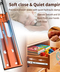22-Inch Soft Close Drawer Slides with Ultra Smooth Full Extension, showing soft-close mechanism in a child-safe setup.