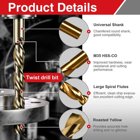 M6 X 1 Spiral Point Tap And 5mm Twist Drill Bit Set Pro Grade details with universal shank and M35 HSS-Co material.