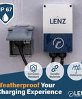 Level 2 EV Charger 40 Amp 9.6 kW 240V Wall Mounted EVSE on outdoor wall showcasing weatherproof and corrosion-resistant design.