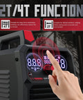 60 Amp Plasma Cutter With Blowback Start And Non Touch Pilot Arc Digital Display showing 2T/4T functions on front panel
