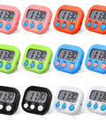 Six Pack Magnetic Digital Kitchen Timers Set With Loud Alarm And Large Digits, Countdown To 99 Minutes 59 Seconds, colorful timers.