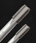 Close-up of 9 16 20 Thread Tap Pedal Repair Tool for Bike Cranks Universal HSS, showing durable aluminum and steel construction.
