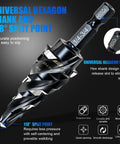 Cobalt Step Drill Bit Set 1/4 To 3/4 Inch With 1/4 Inch Hex Shank, 9 Sizes, Unibit, Impact Resistant For Steel, Wood, Aluminum, Plastic