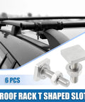 Heavy Duty M8 T Slot Bolts For Car Roof Racks, close-up of stainless steel fasteners on a roof rack.