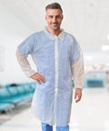 White Disposable Lab Coats For Adults X Large Pack Of 10 Unisex Lab Gowns For Students SMS 40 GSM